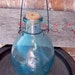Antique bee trap, aqua glass