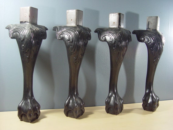 1970s Vintage Chippendale Claw Foot Furniture Legs Set of 4