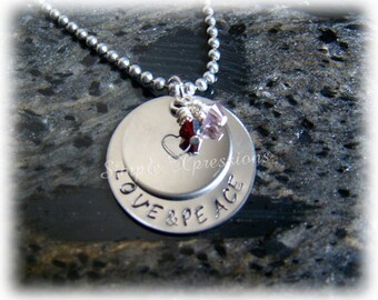 Mother Necklace - Hand Stamped with Names and Birthstones