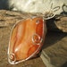 Carnelian Agate Pendant, Fiery Orange Crackled Gemstone, Solar Plexus Chakra Pendant, Wire Wrapped Semi Precious Gemstone, READY To SHIP