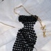 Signed Whiting And Davis Waterfall Mesh Necklace...Black Mesh Necktie...Vintage Jewelry...1970's....Fashion Forward