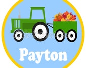 tractor full of leaves - personalized - digital image - Halloween - Fall - Autumn Il_170x135