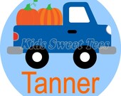truck full of pumpkins - personalized - digital image - Halloween - Fall - Autumn Il_170x135