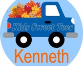 truck full of leaves - personalized - digital image - Halloween - Fall - Autumn Il_170x135