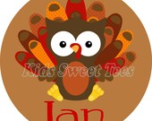 Thanksgiving turkey owl - personalized - digital image - Fall - Autumn Il_170x135