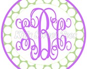 green and purple monogram - digital image Il_170x135