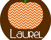 Chevron Pumpkin with brown background - personalized digital image Il_170x135