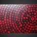 48 x 24 ORIGINAL Abstract Acrylic Painting Art Deco Textured Black Red Squares Modern Ready to Hang FREE SHIPPING