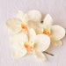 Light yellow flower hair pin set of 3 - orchid flower hair pins bobby pins, flower hair accessories, flower bobby pin, bridal accessories