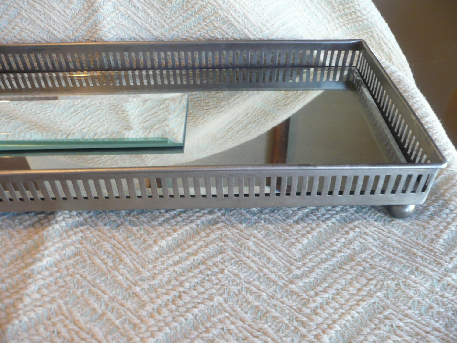 Mirrored Dresser Top Catch All Tray Jewelry box by bloomingtons04