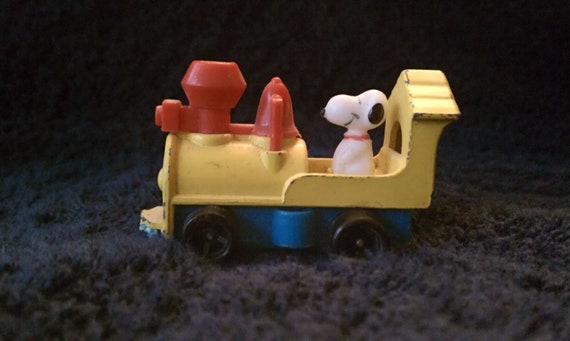 Items similar to Peanuts Snoopy Train Engineer Toy Aviva C17 Vintage ...