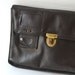 SALE Vintage school bag leather briefcase purse hand bag West German Made in Germany 50s
