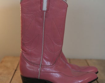 vintage pink tony lama womens cowboy boots