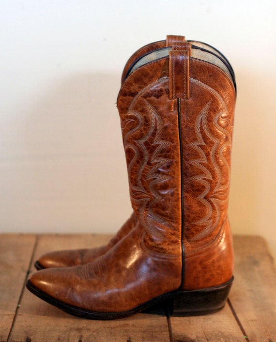 vintage mens cowboy boots made in mexico