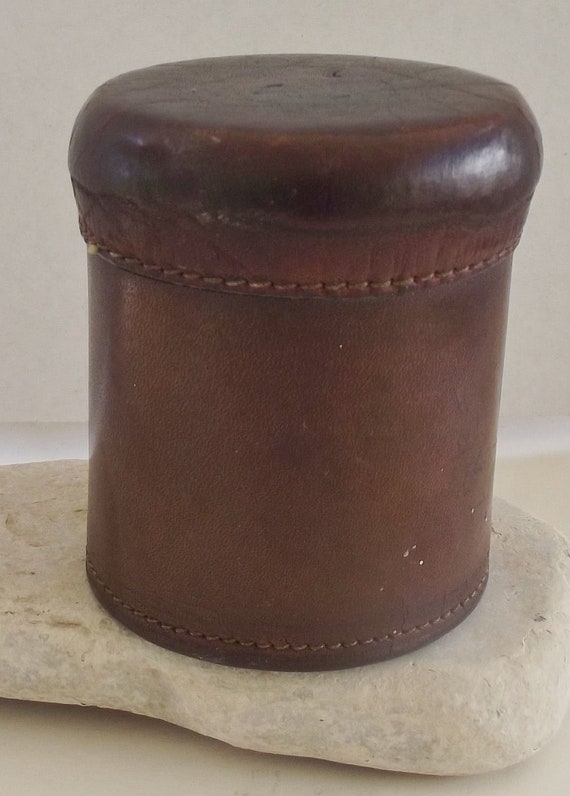 Vintage Leather Bar Dice Cup