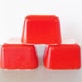 RESERVED Set of 3 Pyrex red refrigerator containers Primary red 50s Pyrex small glass refrigerator dishes tomato red vintage Pyrex