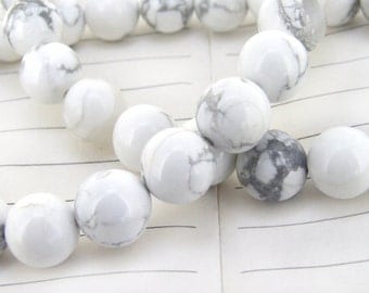 strand Round White Turquoise Beads ----- 10mm ----- about 40Pieces ----- gemstone beads--- 15.5" in length
