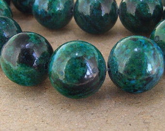 Charm Big Round turriform Azurite Chrysocolla Jasper Gemstone Beads--- 18mm ----about 23Pieces----15" in length