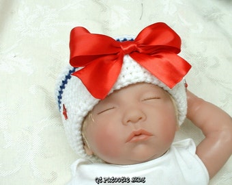 Red, White, & Blue Sailor Hat - crochet