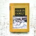 vintage book picture frame. READABLE vintage book as unique photo frame. Four in Family, 1913. chartreuse, yellow green.