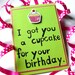 SALE Funny Birthday Card - Pink Cupcake - Handmade in Sweden