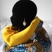 Blue pumpkin African reversible yellow snood