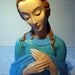 Vintage Gold and Crystal Crowned Virgin Mary Bust