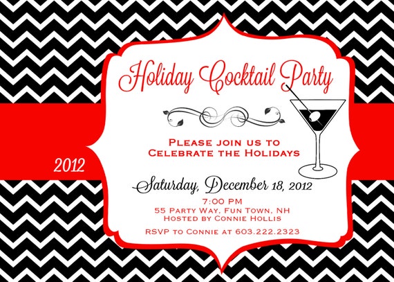 chevron black and white with red invite