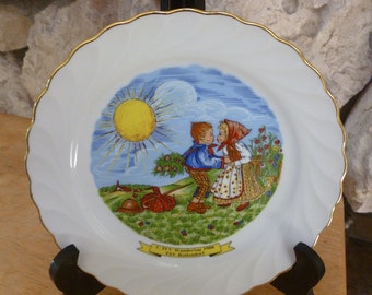 Vintage 1988 Schirnding Bavaria Wandertag Rottendorf Plate gold trim