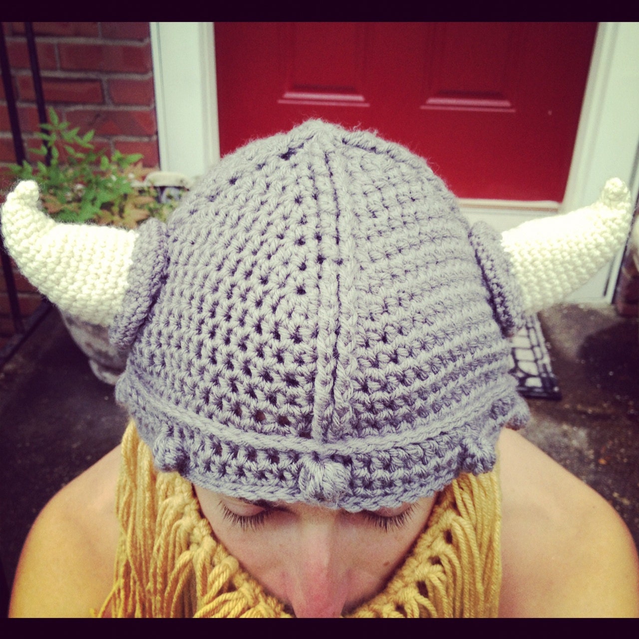 Crochet Viking hat with Beard Adult