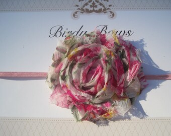 SALE, Floral Baby Headband, Baby Girl Headband, Infant Headband, Newborn Headband, Baby Bow, Baby Headbands