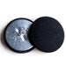 7 Vintage Black Fabric Covered Buttons, Size 45 with a Metal Back and Shank Loop. Item 0323A