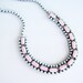 Vintage 1950s One Of A Kind Hand Painted Seafoam Green and Pink Rhinestone Necklace