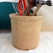 Antique Salt-Glazed Pottery Crock/Small Primitive Crock/TREASURY LIST ITEM