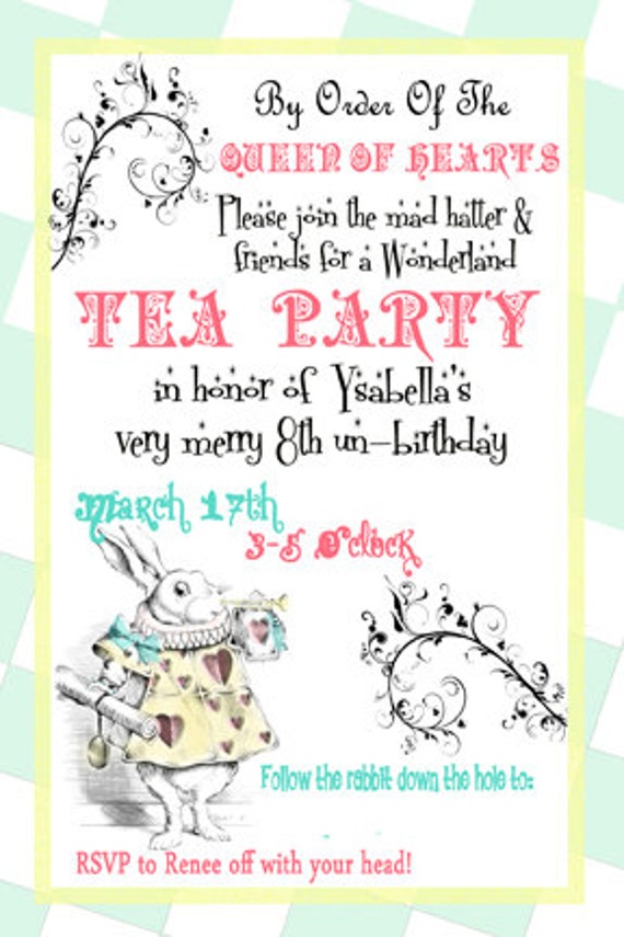 Mad Hatter Invitations Tea 10