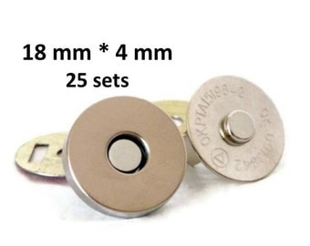 Magnetic Snaps 18mm 25 sets 4mm thick