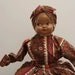 Vintage Craft Doll Brown Calico Dress