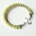 Lime green bracelet - beaded bangle chartreuse gemstones & silver