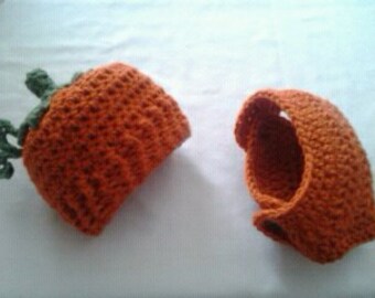 Crochet Pattern Baby Pumpkin Hat and Diaper Cover
