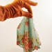 Vintage Gloves / Vintage Aqua and Coral Handkerchief TREASURY ITEM