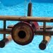 CYBER WEEK SALE - Seaplane/Floatplane Birdhouse - Cranberry with Early American Finished Wood