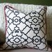 Eco Pillow - Modern and Sophisticated Black and White Trellis Print Designer Fabric - Sustainable Decor