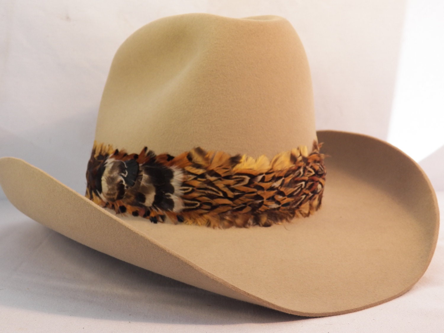 Reduced Vintage Mens Stetson Cowboy Hat Tan Brown With