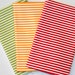 Fat Quarter Bundle -- Marmalade Stripes from Moda Fabrics by Bonnie & Camille - Green, Orange, Red - 3 Fat Quarter Pieces