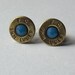 Bullet earring, Stud Earrings, Spent Shell Bullet Jewelery, 9mm Luger