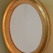 Quaint Small Oval Wooden Gold Mirror Florence Italy