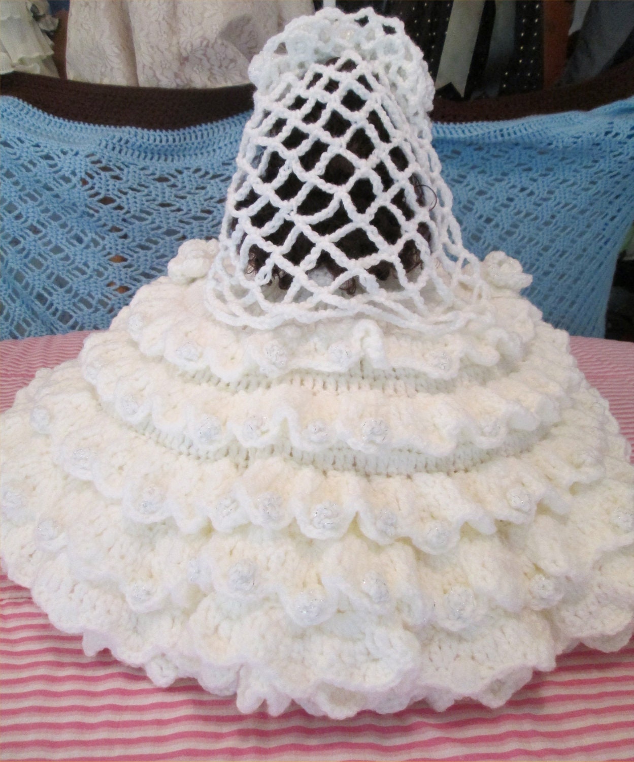 Crochet Bed Pillow Doll Bride by on Etsy