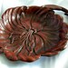 2 Syroco Wood Floral Leaf Motif Candy Nut Dishes Trays with Handles - Hallmark SYROCO WOOD Syracuse Ornamental Co - Vintage 1930 - 1970