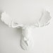 RESERVED for Sierra - White Faux Moose Head w/Turquoise Antlers - Moose Resin Turquoise Faux Taxidermy- Chic & Trendy