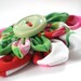 Christmas hair accessories, girls hair accessories, handmade Christmas flower, button clip